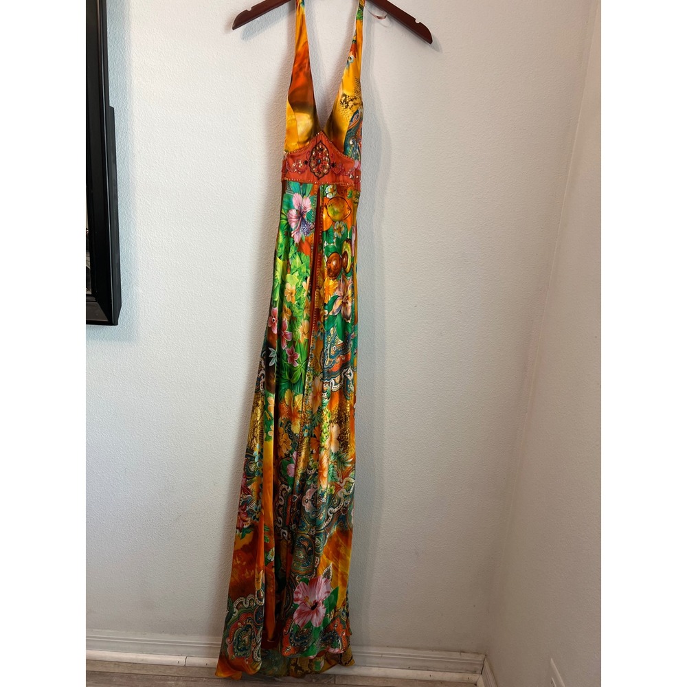 Sue Wong‎ Floral Halter Maxi Gown